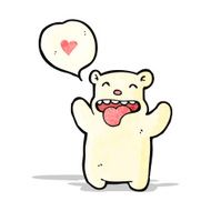 cartoon little polar bear in love N2