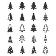 Christmas tree icon set N4