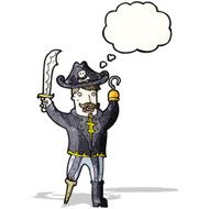 cartoon pirate captain with hook hand N2