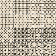 Basic Doodle Seamless Pattern Set No 5 in black and white