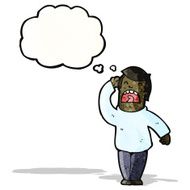 cartoon man with thought bubble N94