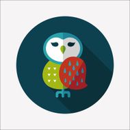 halloween owl flat icon with long shadow eps10 N13