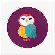 halloween owl flat icon with long shadow eps10 N14