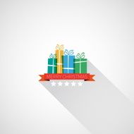 Merry Christmas and happy New Year retro stylized card