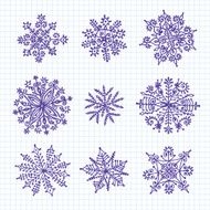 Hand drawn snowflakes