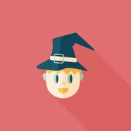 wizard flat icon with long shadow eps10 N23