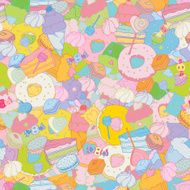 Sweet colorful sweets vector seamless background