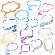 Vector bubbles for speech Seamless doodle background N2