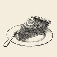 Pumpkin Pie Slice Drawing
