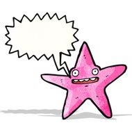 cartoon starfish with speech bubble N7