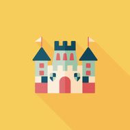 Castle flat icon with long shadow eps10 N16