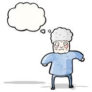 cartoon old woman with thought bubble N13