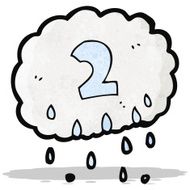 cartoon raincloud with number two N3