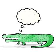 cartoon crocodile with thought bubble N57