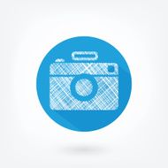 Flat styled icon of film camera