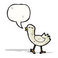 cartoon bird with speech bubble N410