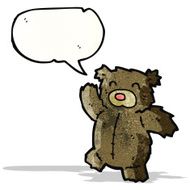 cartoon teddy bear with speech bubble N229