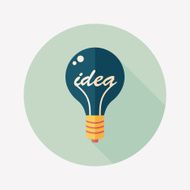 Light bulb flat icon with long shadow eps10 N56