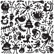 microbes monsters - doodles set