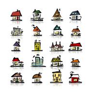 Set of houses sketch for your design N3