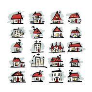 Set of houses sketch for your design N4
