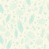 Winter seamless pattern with christmas tree branches