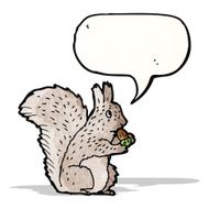 cartoon squirrel with speech bubble N27