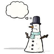 cartoon snowman in top hat N13