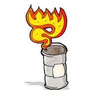 flaming oil drum cartoon
