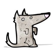 cartoon little wolf N137