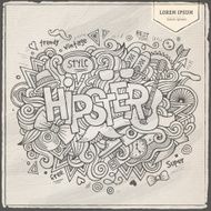 Hipster hand lettering and doodles elements background N3