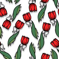 Seamless Floral Pattern (Vector) Hand Drawn Texture N132