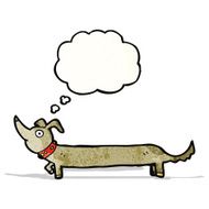 Cartoon Sausage Dog With Thougth Bubble N2