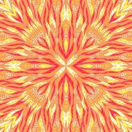 Hand drawn ethnic red greeting card