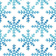 Seamless watercolor pattern with snowflakes