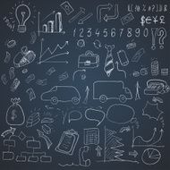 Wight doodle elements of business infographic