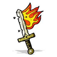 flaming sword cartoon N7