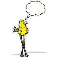 cartoon bird with thought bubble N451