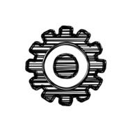 Vector of sketch doodle gear wheel icon