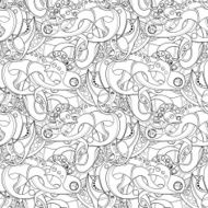 Vector Seamless Monochrome Abstract Pattern N7