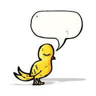 cartoon bird with speech bubble N411