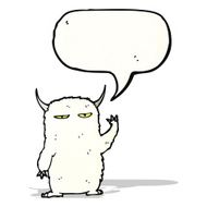 cartoon yeti with speech bubble N3