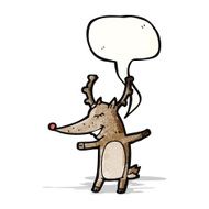 reindeer with speech bubble cartoon N8