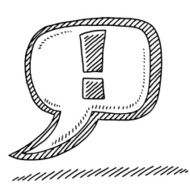 Important Speech Bubble Exclamation Mark Drawing