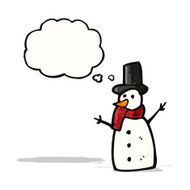 snowman with thought bubble cartoon N14