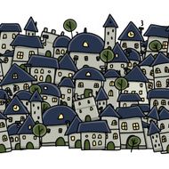 City sketch seamless pattern for your design N10