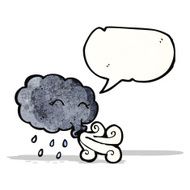 rain cloud blowing gale with speech bubble N3