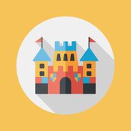 Castle flat icon with long shadow eps10 N18