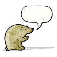 bear with speech bubble cartoon N8