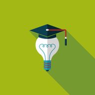 Light bulb flat icon with long shadow eps10 N58